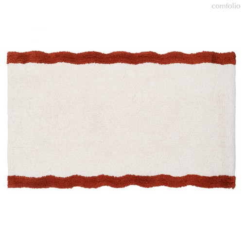 Коврик для ванной с кантом терракотового цвета из коллекции Trendy Ruffles, 50x80 см - Tkano