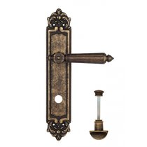 Дверная ручка Venezia Castello WC-2 на планке PL96 античная бронза