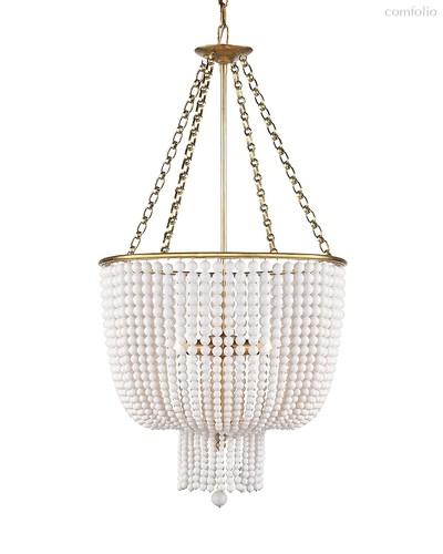 Золотая люстра Бувье с белыми бусами, цвет золотой - Louvre Home