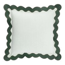 Чехол на подушку с контрастным кантом зеленого цвета из коллекции Trendy Ruffles, 40х40 см - Tkano