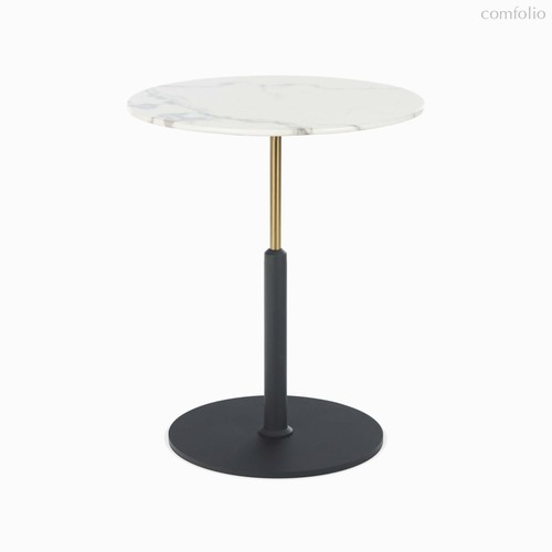 Кофейный столик Odri Single диаметр 50, цвет белый/черный - Cosmo