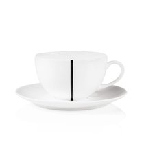 Чашка для завтрака с блюдцем Dibbern Черный лес Белый декор 320 мл, фарфор костяной