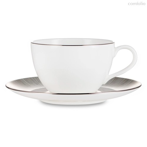 Чашка чайная с блюдцем Narumi Сверкающая Платина 280 мл, фарфор костяной - Narumi