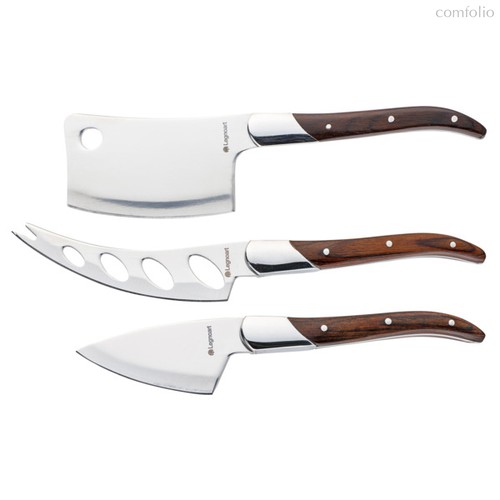 Набор ножей для сыра Legnoart Reggio, 3 предмета, японская сталь, ручки из темного дерева, п/у - Legnoart