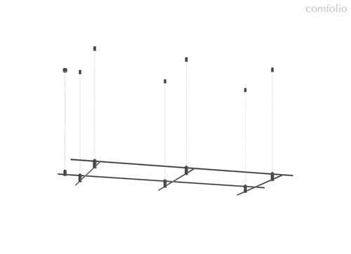 Magnet Modular System «CODE 1.2», L2000х2хL1000x3хH95-3000 мм (высота регулируется), DC24V, подвесное основание для модульных светильников, черный, блок питания в комплект не входит - Donolux