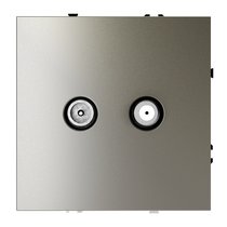 Розетка телевизионная встраиваемая VOLTUM S70 оконечная TV+SAT, (шелк)
