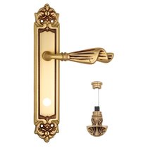 Дверная ручка Venezia Opera WC-4 на планке PL96 французское золото + коричневый - Venezia Collezione