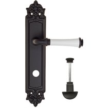 Дверная ручка на планке Fratelli Cattini GRACIA CERAMICA BIANCO WC-2 PL96-NM матовый черный - Fratelli Cattini