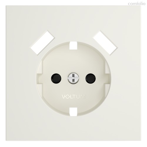 Накладка для розетки с заземлением и защитными шторками, с USB A+A, S70 хлопок - Voltum