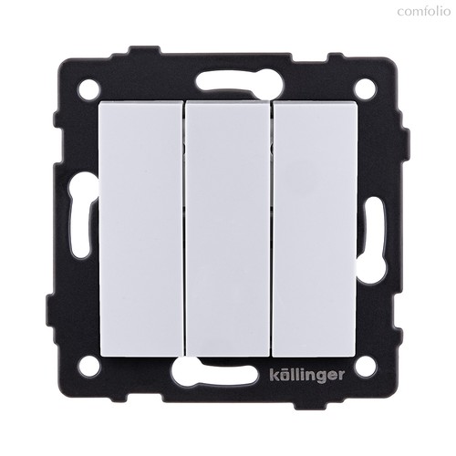 Выключатель 3-клавишный 10А/250В, изогнутый, белый Kollinger REA-R-012WH для Aspekt, Eleganz, Reflex - Kollinger