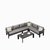 Комплект уличной мебели Shadow Corner, цвет серый/черный - Cosmo
