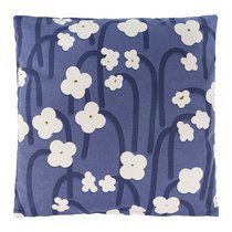 Подушка декоративная темно-фиолетового цвета с принтом Полярный цветок из коллекции Scandinavian touch, 45х45 см - Tkano