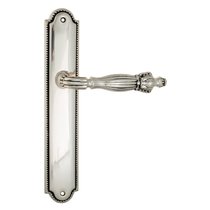 Дверная ручка Venezia Olimpo на планке PL98 натуральное серебро + черный - Venezia Collezione