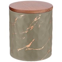 Банка Для Сыпучих Продуктов Коллекция Золотой Мрамор Цвет:Gray 11,5x13,7 см