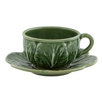Чашка чайная с блюдцем Bordallo Pinheiro Капуста 200 мл, керамика - Bordallo Pinheiro