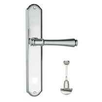 Дверная ручка Venezia Callisto WC-2 на планке PL02 матовый хром / полированный хром - Venezia Collezione