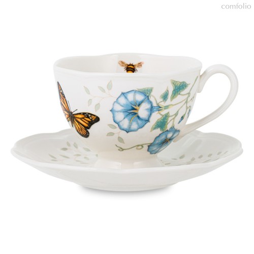 Чашка чайная с блюдцем Lenox "Бабочки на лугу.Бабочка Монарх" 240мл - Lenox