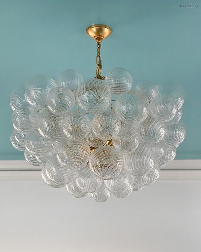 Большая стеклянная люстра Алисия [L], цвет золотой - Louvre Home