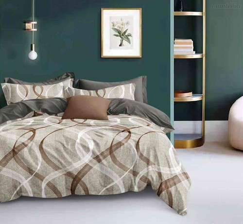 Комплект постельного белья CA-6-735 Евро Сатин печатный с наволочками 70х70х2шт.+50х70х2шт. - АльВиТек