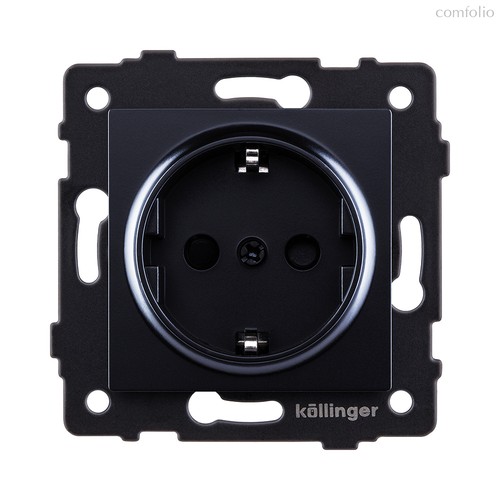 Розетка штепсельная SCHUKO 16A/250 В, черный Kollinger REA-002BK для Aspekt, Eleganz, Reflex - Kollinger