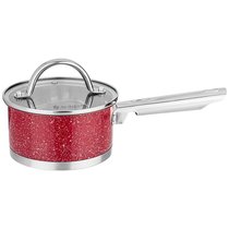 Ковш Agness Со Стеклянной Крышкой, Нерж.Сталь 1,0 л 14Х7,5см