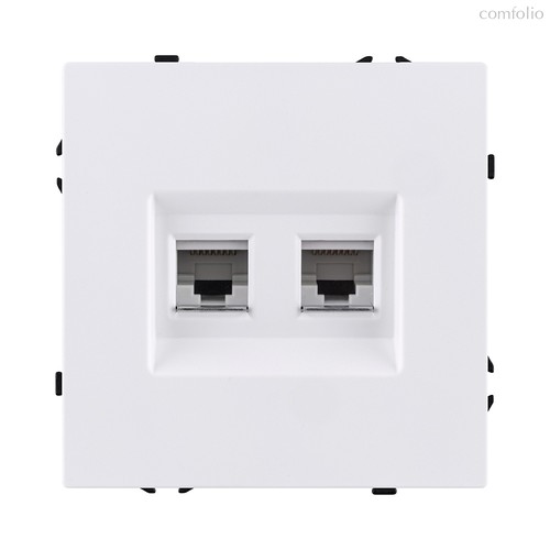 Розетка двойная Ethernet RJ45 Cat.6, белый матовый Kollinger Eclipse EC-018WH - Kollinger