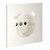 Накладка для розетки с заземлением и защитными шторками, с USB A+A, S70 хлопок - Voltum