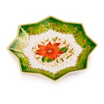 Блюдо сервировочное Lamart Palais Royal Рождественская звезда, рельеф, 20 см, фарфор - Lamart