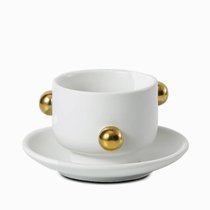 Чайная пара Gold Bead, цвет белый/золотой - Cosmo
