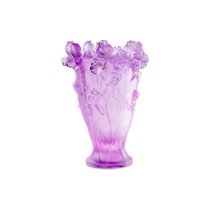 Ваза Decor de Table Pate de Verre Cristal Ирисы 32 см, хрустальное тесто, фиолетовая, п/к - Decor De Table