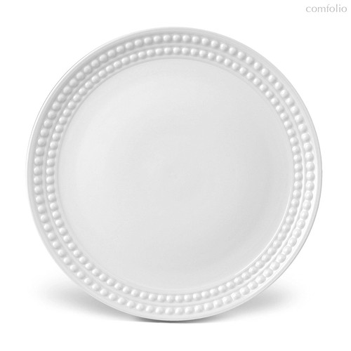Тарелка обеденная L’Objet Жемчуг 27 см, белый декор, фарфор - L’Objet