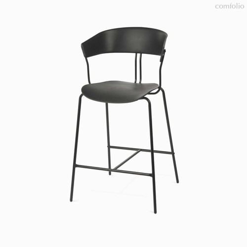 Полубарный стул Embrace, цвет матовый черный/черный - Cosmo