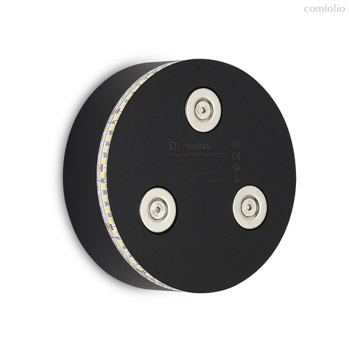 LED, Grimm, светодиодное магнитное основание, 7Вт, 200Лм, 4000К, 360°, недиммируемый, D99, 5*W34мм, IP20, PF>0, 5, Ra90, черный, источник питания в комплекте - Donolux