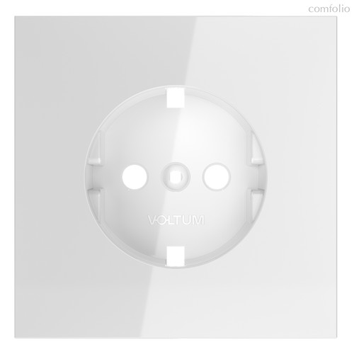 Накладка для розетки с заземлением, S70 белый глянцевый - Voltum