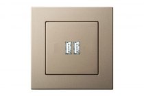 Розетки и выключатели: Устройство зарядное USB (A+A) 3,4А, шампань, Classic - Kanlux