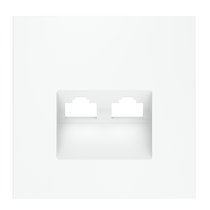 Накладка для розетки компьютерной двойной RJ45+RJ45 кат.6, S70 белый матовый - Voltum