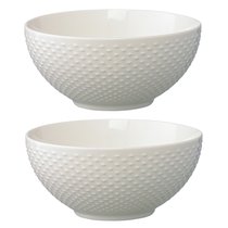 Набор из двух салатников белого цвета с фактурным рисунком из коллекции Essential, 16см - Tkano
