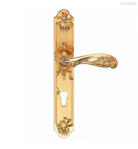 Ручка FLOR S. GOLD (CL) (на планке под ключевой цилиндр, матовое золото) - Archie