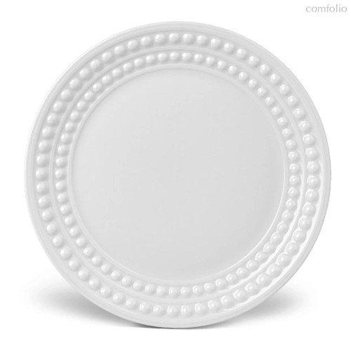 Тарелка пирожковая L’Objet Жемчуг 17 см, белый декор, фарфор - L’Objet