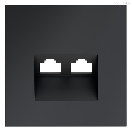 Накладка для розетки компьютерной двойной RJ45+RJ45 кат.6, S70 графит - Voltum
