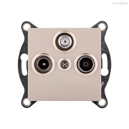 Розетка тройная TV (мама) + TV (папа) + спутниковая SAT, золотой Kollinger REA-036GD для Aspekt, Eleganz, Reflex - Kollinger