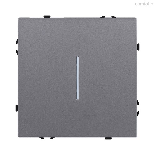 Выключатель 1-клавишный проходной 10А/250В с LED подсветкой, серый Kollinger Eclipse EC-008GY - Kollinger