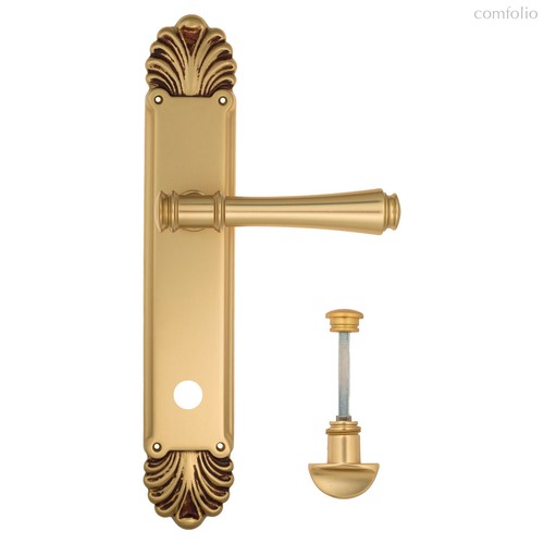 Дверная ручка Venezia Callisto WC-2 на планке PL87 французское золото + коричневый - Venezia Collezione