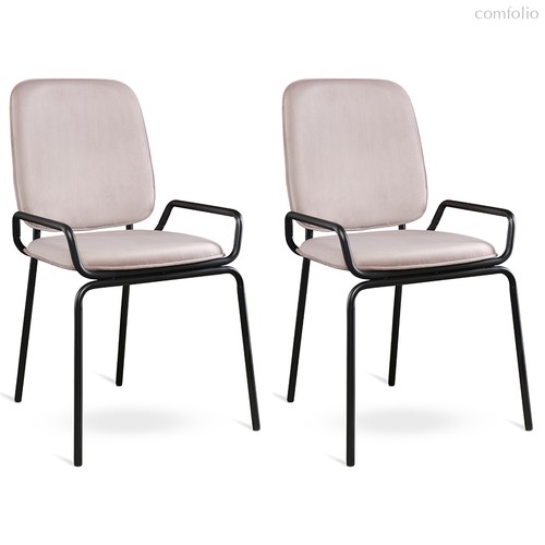 Набор из 2 стульев Ror, Double Frame, велюр, черный/розовый - Latitude