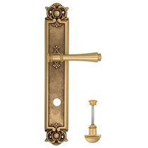 Дверная ручка Venezia Callisto WC-2 на планке PL97 французское золото + коричневый