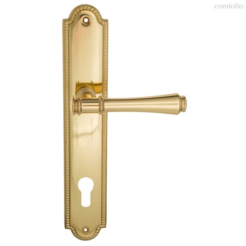 Дверная ручка Venezia Callisto CYL на планке PL98 полированная латунь - Venezia Collezione