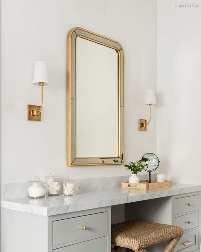 Зеркало в золотой раме Гийом, цвет золотой - Louvre Home