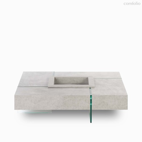 Кофейный столик Beton 119х119, цвет серый/прозрачный - Cosmo