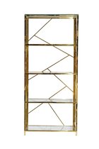 Стеллаж стекло прозр/золото 80x35x180см - Garda Decor