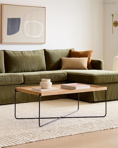 Прямоугольный журнальный стол Рентон, цвет бежевый - Louvre Home